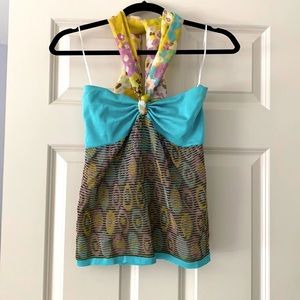 Missoni Top • Pattern and Floral Silk Halter • 6